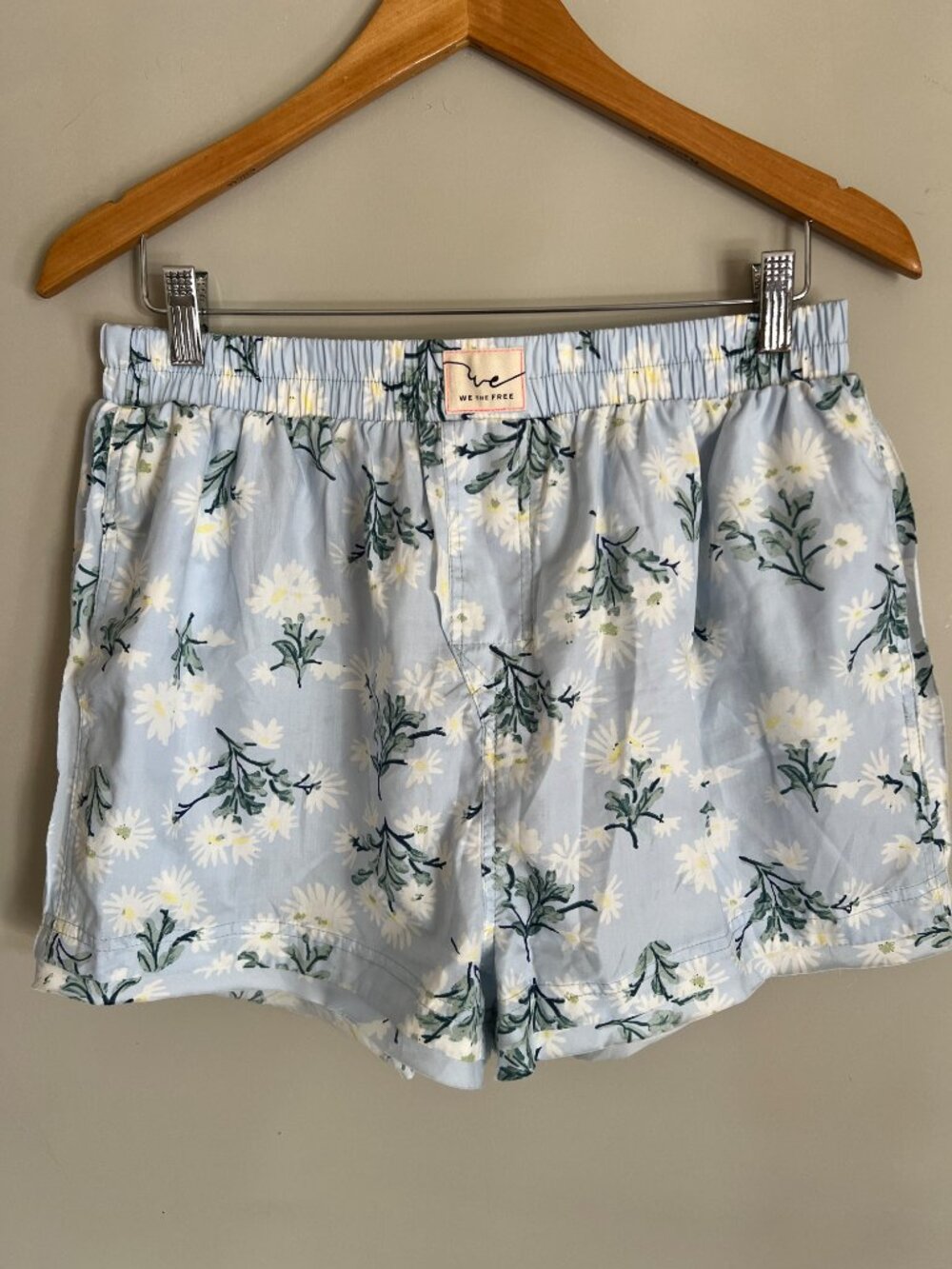 We the Free People Day Floral Daisy Chambray pocket cotton lounge comfy shorts